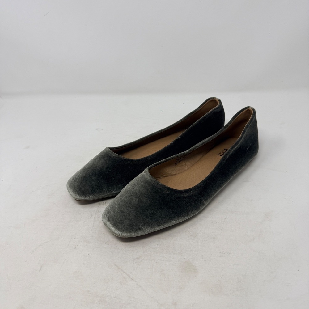 Corkys Dark Olive Velvet Square Toe Flats